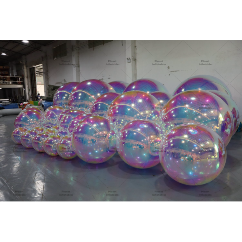 Hanging Sphere Reflective Advertising Inflatables Inflatable Mirror Iridescent Ball for Wedding Event Decoration