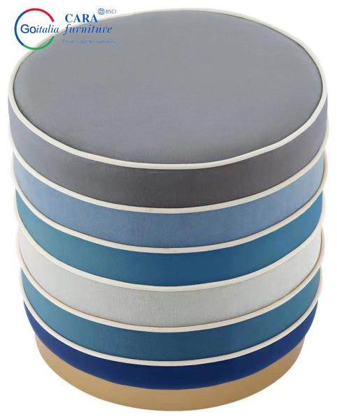 BB2016 Multiple Colors Combine Design Bed Side Furniture Small Round Seat Ottoman Stool For Hotels