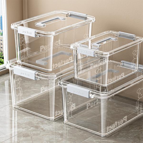 Pack Latching Lid Large Clear Plastic Storage Bins With Lids, Quart,  Latch - Stackable Container Boxes For Home, Bathroom, And Office Organization