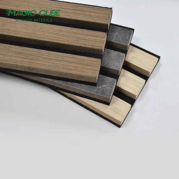 Fire Retardant Wooden Slat Acoustic Panels with Polyester Fiber Base