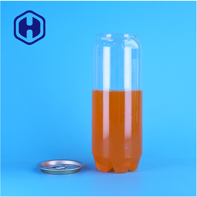 Custom Easy Open Lid Clear PET Can For Protein Drink Packaging Beverage Bottle