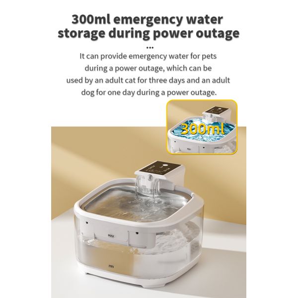Eco-Friendly Large Capacity Wireless Smart Pet Water Fountain with 304 Stainless Steel & PC Automatic for Cats & Dogs Indoor Use