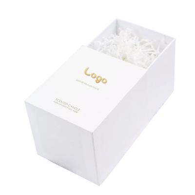 10*10*12cm Luxury Custom Scented 30cl Candle Box Tube Packaging With Gold Foil Print Logo