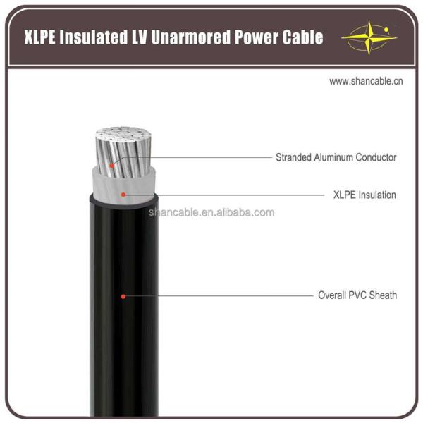 Cable d'alimentation isolé XLPE 2-5 cœurs Norme CEI 0,6/1 kV Voltage