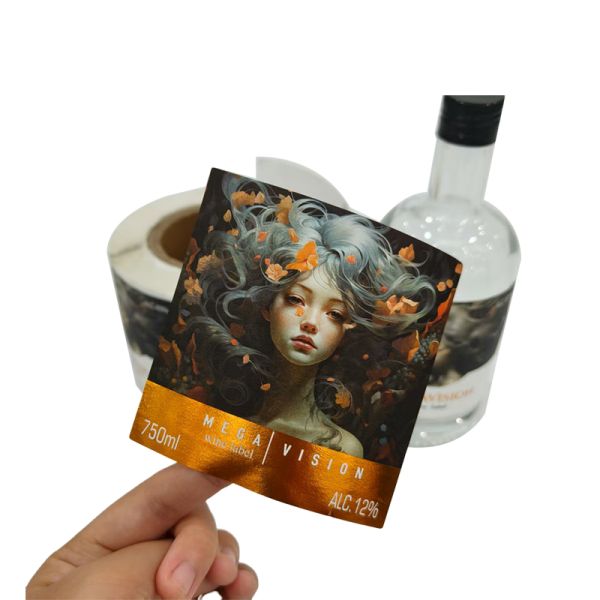 Custom logo Design Luxury Printed Juice Water Bottle Label Packaging Label Gold Foil Stamping Rich Texture Sticker