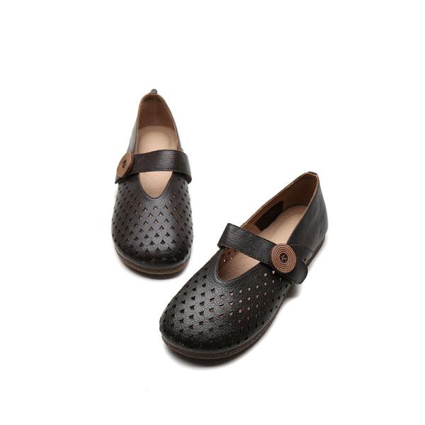 S315 Hole Shoes Cool And Breathable Sandals Female One-Word Button Velcro Shoes Female Summer Models