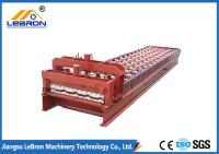 Red color Glazed Tile Roll Forming Machine , 10-15m/min Glazed Tile Making Machine