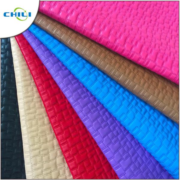 Clothes Quilted Pleather Fabric Sheets Lightweight Commercial Stitched