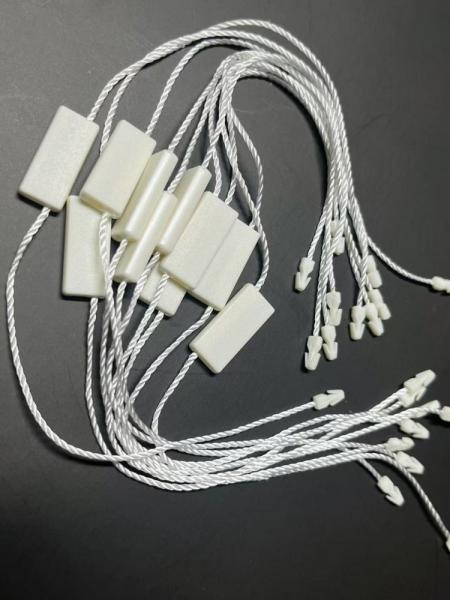 Rectangle Polyester Snap Lock Plastic Tag Fastener White Eco Friendly