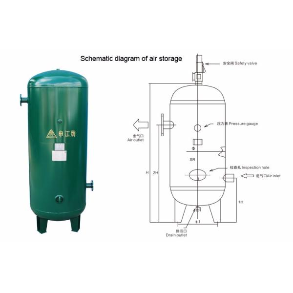 ASME Certificated Air Compressor Receiver Tank Carbon Steel / Stainless Steel