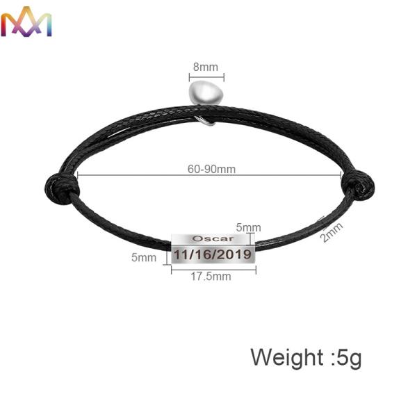 Handmade заплетенные SS304 соединяют браслет имени Адвокатуры для любовника