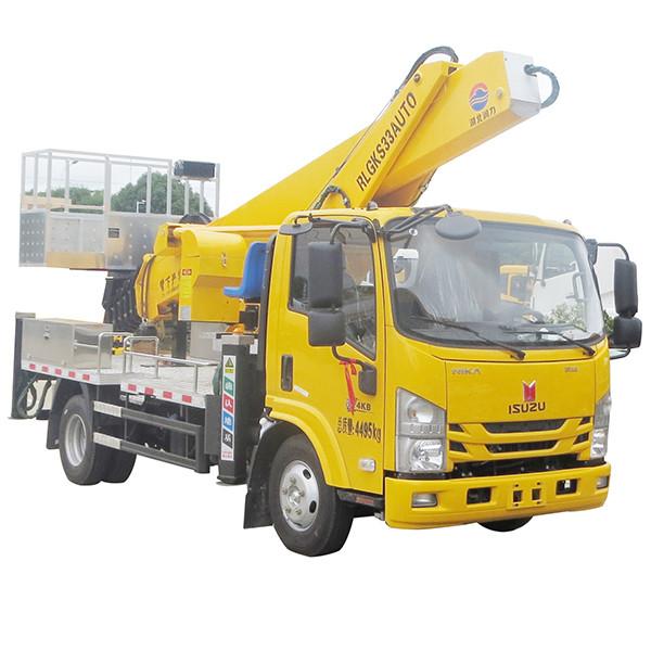 Philippines KV100 ISUZU Hydraulic Telescopic Boom Elevating High Altitude Working Height Aerial Work Platform Truck 33 Meter