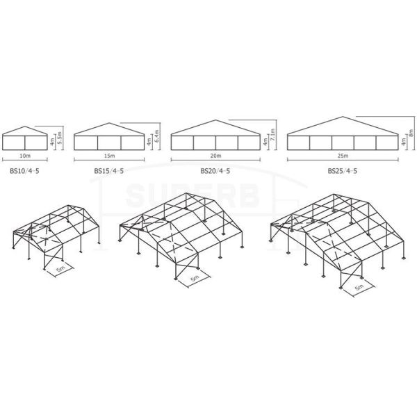 Customized Outdoor Trade Show Event Tent Aluminum Structure Tents Wind Resistant