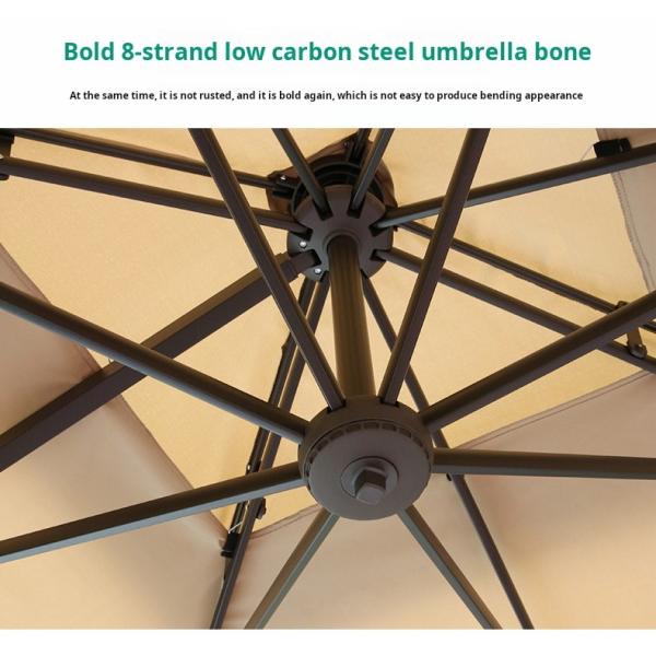 Upgrade Outdoor Garden Umbrella with Double Canopy and Black Handle Aluminum Parasol