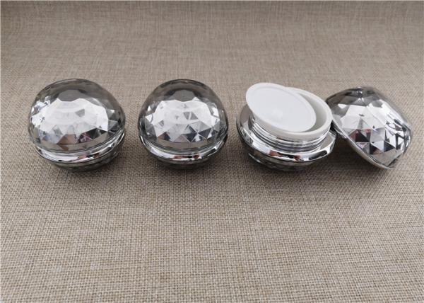 Shinny Silver Easy Packing Acrylic Jars For Cosmetics Ball Round Shape 30 / 50G