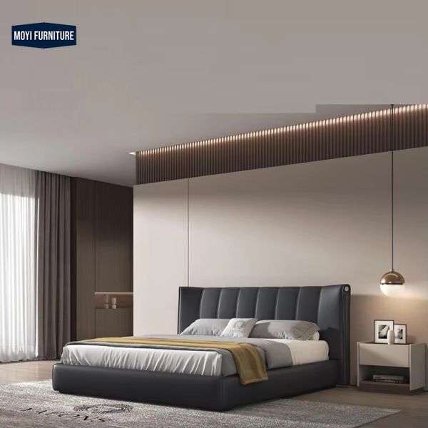 Home Furniture Bedroom Furniture Modern Double Design Queen Set Classic Luxury King Size Bed Featuring Durable MDF Panel
