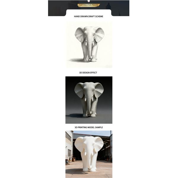Large-Scale Stainless Steel Elephant Sculpture Outdoor Park Metal Animal Art