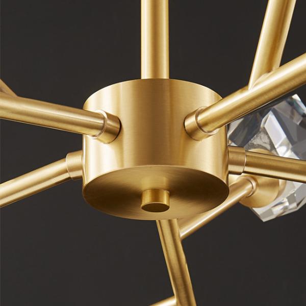 Todo el Crystal Chandelier Modern Minimalist Ice de cobre Ling Dining Room Bedroom Lamp