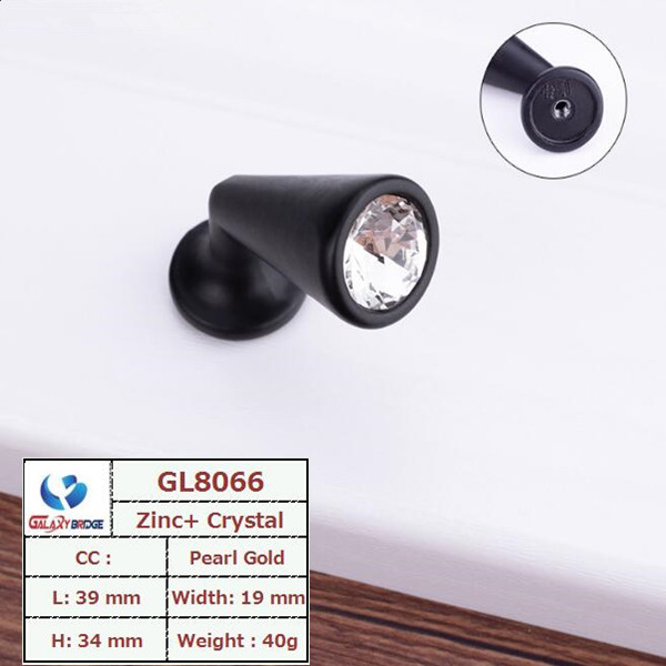 Gold diamond   Drawer Handles And Knobs 96mm Black Dresser Pulls acrylic kitchen cabinet handle