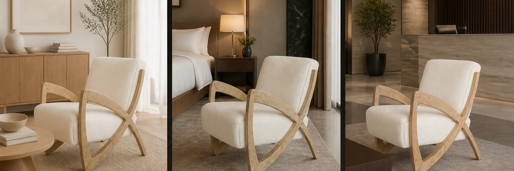 Scandinavian Solid Wood Upholstered Lounge Chair  CYC-005