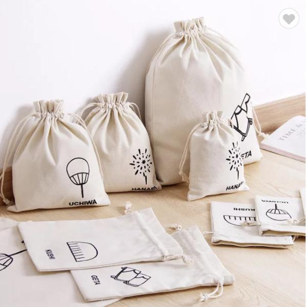Personalized Colorful Small Muslin Cotton Fabric Bag Drawstring Pouch Wholesale Sublimation Cotton Tote Bags With Custom Printed Logo Shopper Bag Reusable Zipper Canvas Shopping Bags