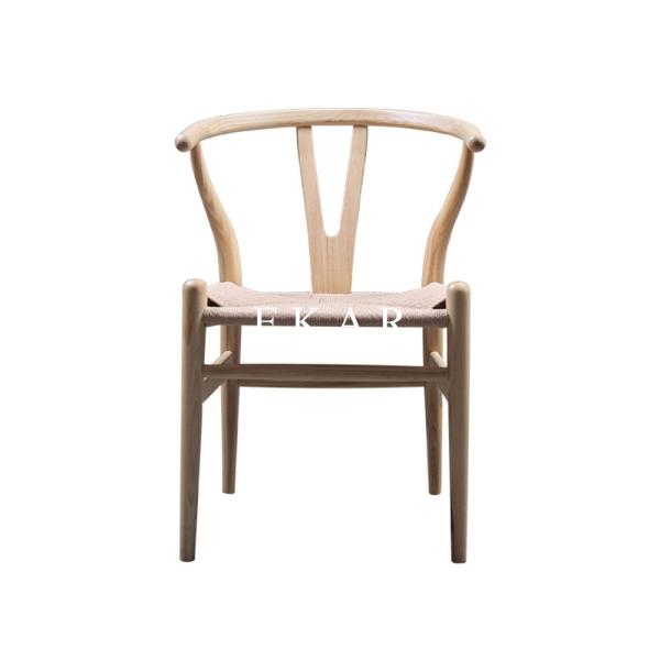 Nordic Design Wooden Solid Wood Hemp Rope Rattan Dining Chair