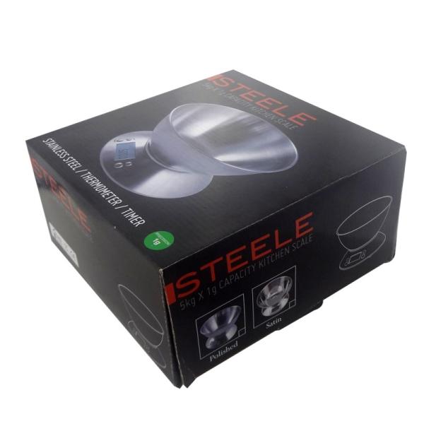 2*AAA Batería Plata 5000g Balanza de alimentos de cocina digital multifuncional con tazón Balanza de plataforma LCD de acero inoxidable portátil