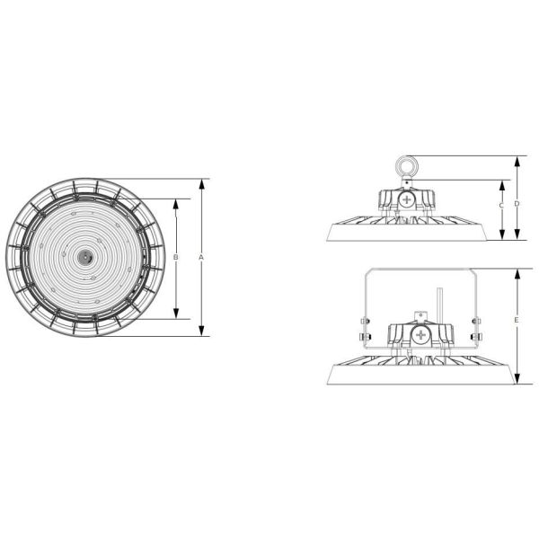 LED Highbay Light Offering DIP Switchable Optical Lens and Power Levels for Customized Brightness in Large Indoor Spaces