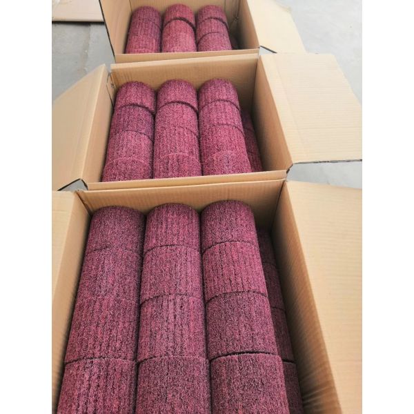 high quality None woven abrasive wheel Abrasive Wire Drawing Wheel with Keyhole Arbor OEM fiber polishing wheel 120*100*19mm