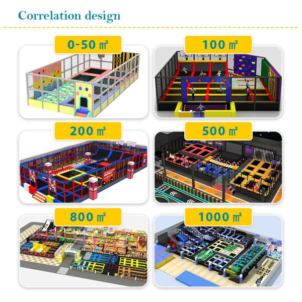 Custom Size Indoor Trampoline Park Soft Play 3D Design Eco Friendly