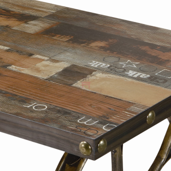 4ft*2ft Plywood / Cast Iron Table Base Industrial Style Coffee Table With Wheel Design