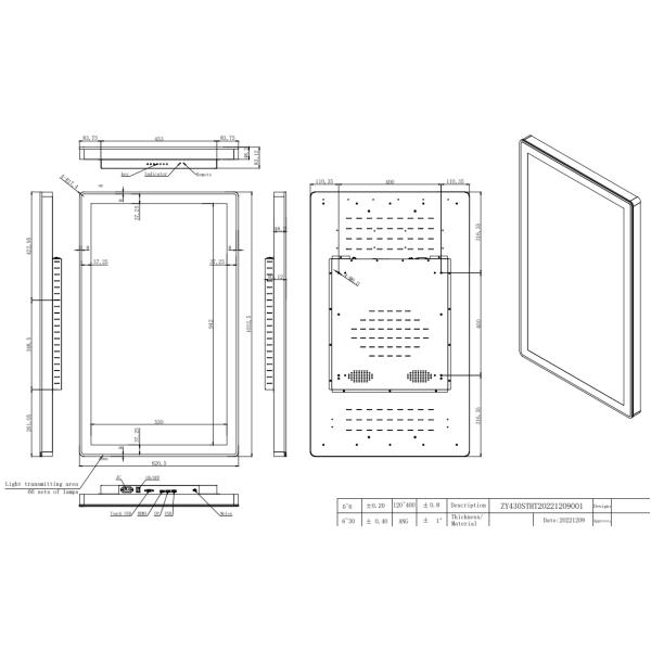 VGA DVI IR 3M Infrared Touch Screen Monitor 10points 43 Inch  For Gaming Machine