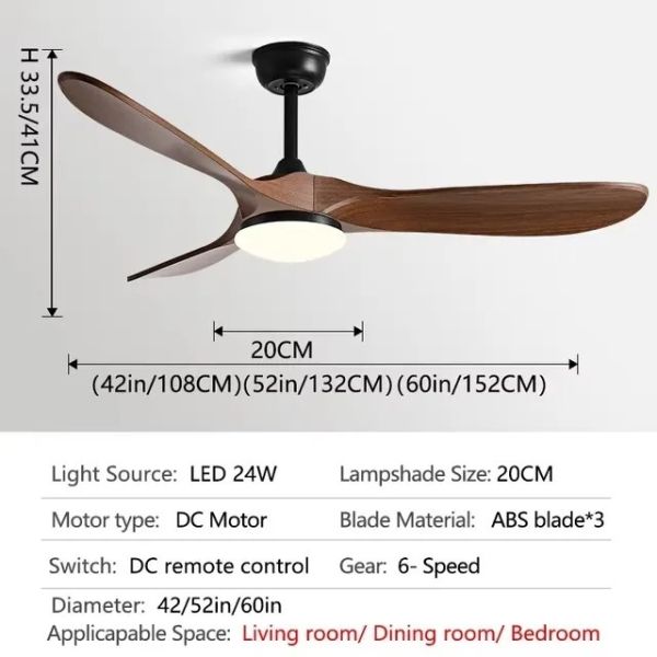 Luxury Ceiling Fan Light Remote LED Electric Fan Light with glass lampshade metal Stealth Fan Light (WH-VLL-28)