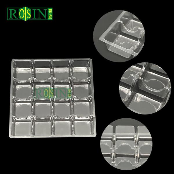 Transparent 16 Cavity Chocolate Tray Packing Plastic Thermoformed PET Customized