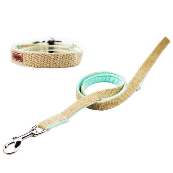 Nature Hemp Personalized Dog Collar Leash Set 100% Cotton Material