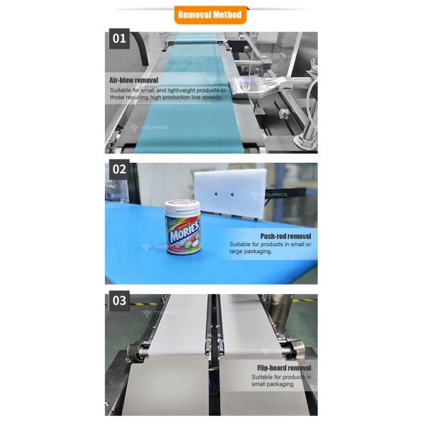 Online Checkweigher Conveyor with Reject System Packaging Line Weight Inspection Equipment