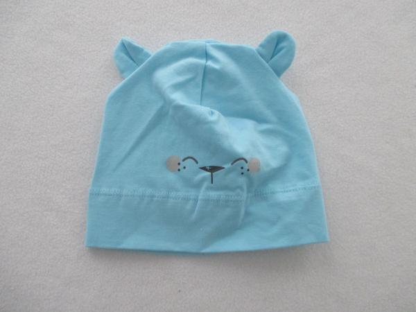 Cotton Spandex Knitted Jersey Beanie Solid Cute Baby Hats Print Autumn