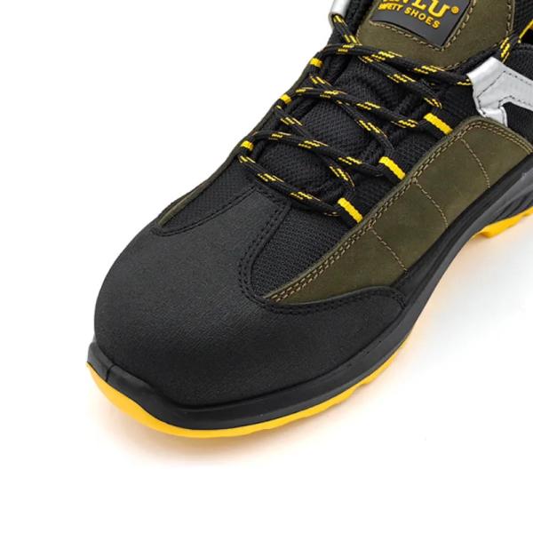 Zapatos de cuero de pie de acero Nubuck Impermeable a los impactos Zapatos resistentes a los impactos para correr