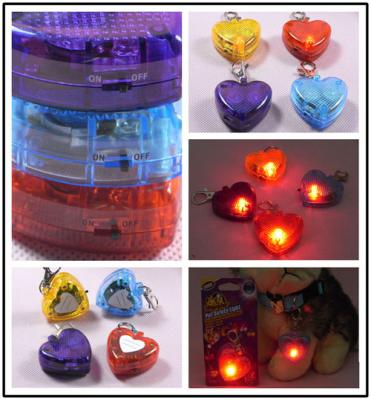 heart shape led pet in tag