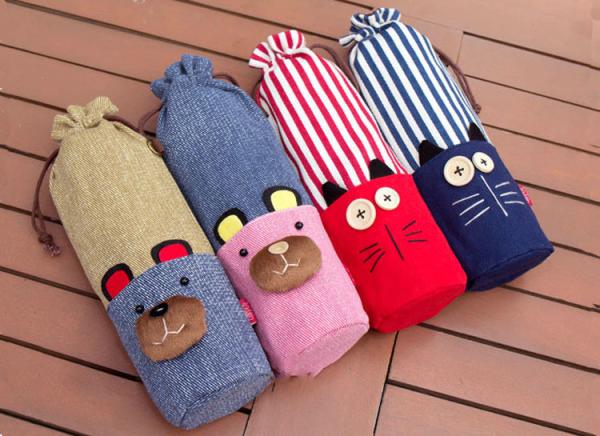 2019 Hot-Selling BPA FREE Collapsible cute cartoon sleeve water bottles bags
