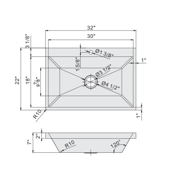 Серебряная одиночная раковина нержавеющей стали таза, таз ванной комнаты финиша сатинировки небольшой