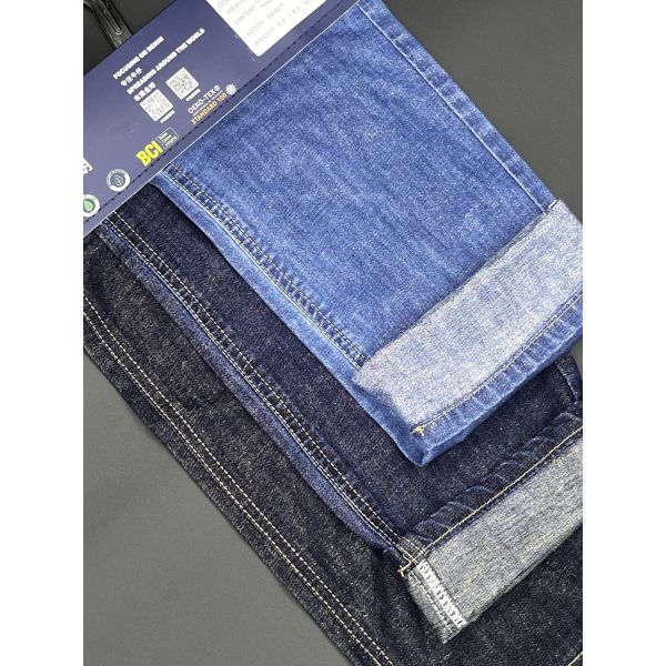 6.8oz Light Weight Denim Fabric Cotton Rayon Blend Luxury Denim Fabric With Gold Thread