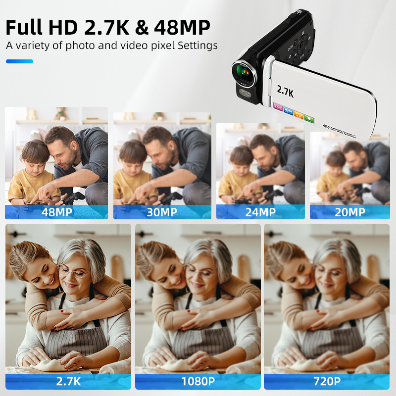 Retro 5K Video Digital Camera With Optical Zoom Anti Shake 3 Inch Flip Screen Vlog CMOS Camera Support External Lens for Vlog