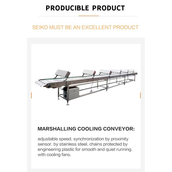 Stainless Steel Cone Industrial Line Accessories Marshalling Cooling Conveyor