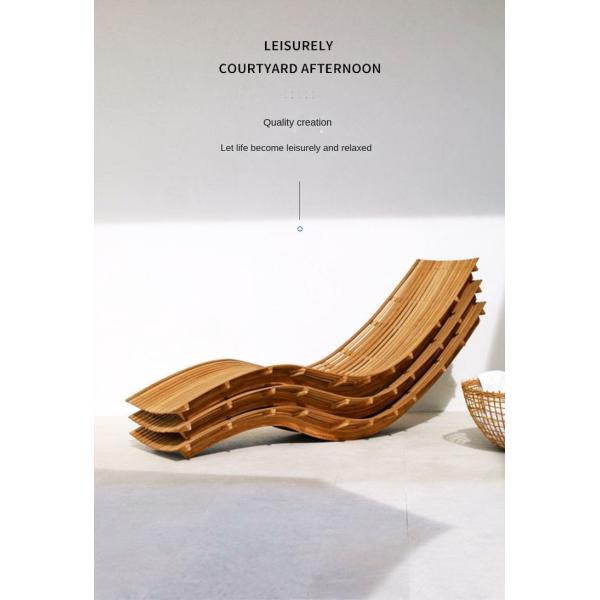 Simple Modern Garden Pool Teak Wood Aluminum Leisure Chair Lounge Bed For Sleeping