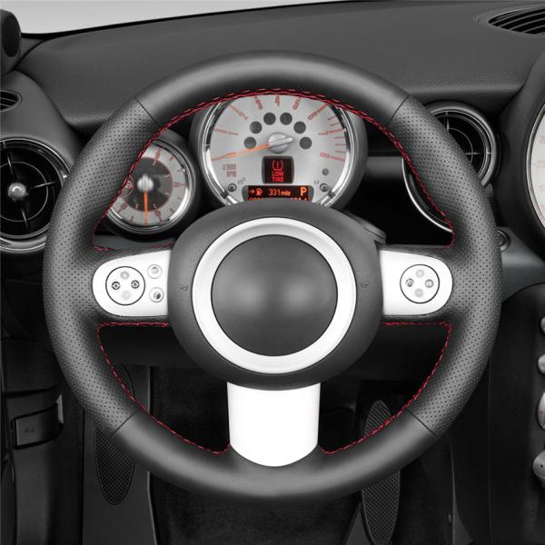 Mini R50 R52 R53 LCI Hatchback Convertible Hand Stitched Leather Steering Wheel Cover