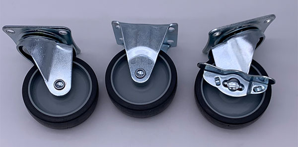 Swivel Plate TPR Caster Wheels With Brake Plain Bearing Light Duty