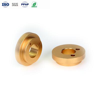 Las piezas de aluminio CNC de precisión oro anodizado ± 0.01mm Tolerancia