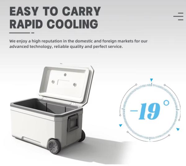 70L Outdoor Camping Ice Cooler Box 63x34x34.5cm Thermal Insulation