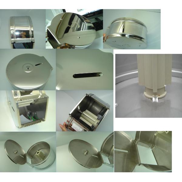 Silver 304 Stainless Steel Jumbo Toilet Roll Holder Wall Mounted Type For Public Places